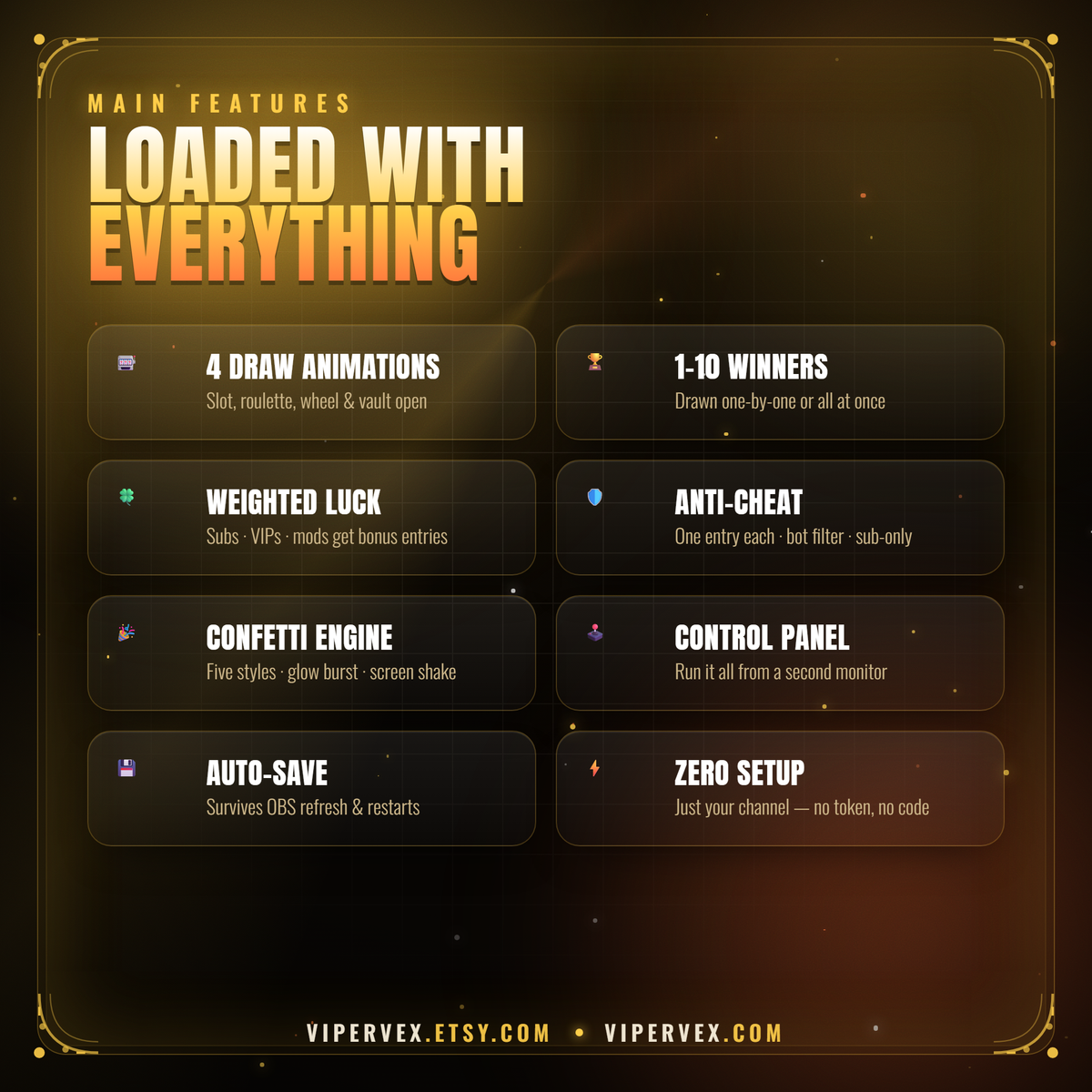 Features: multiple winners, bits entries, weighting, filters and auto save
