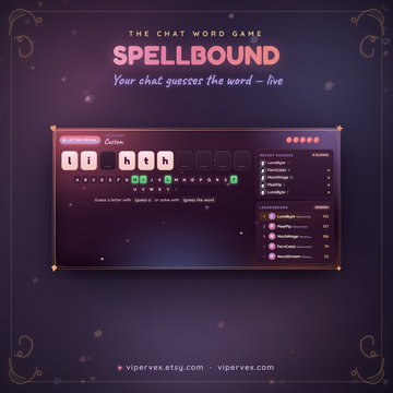 Word game widget with letter tiles and a puzzle chat is solving together