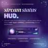 Stream health HUD panel showing bitrate, FPS and encoder load on a stream corner