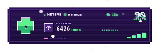 The Pixel theme: 32-bit sprite styling with chunky arcade type