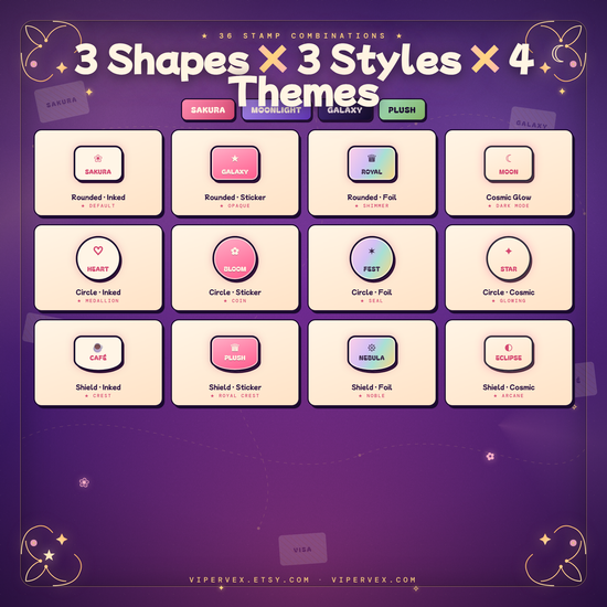 The passport board themes shown together