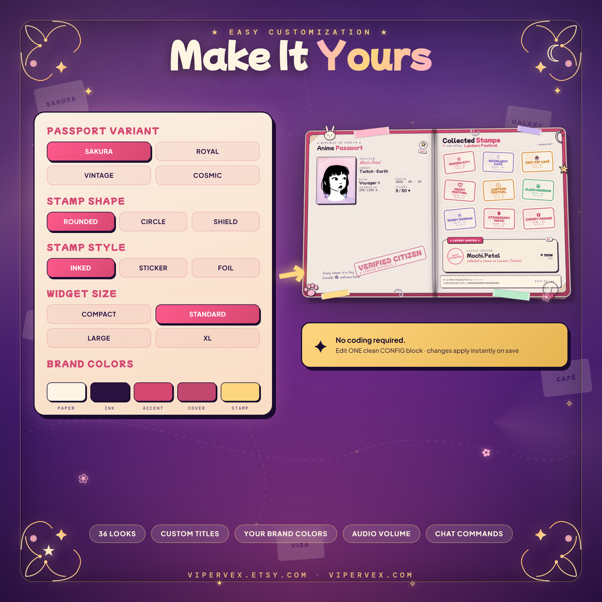 Customising the passport board's colours, themes and cover