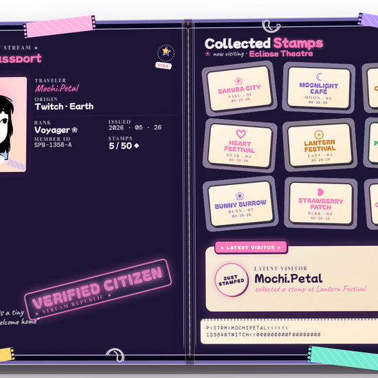 The passport board in the Cosmic theme