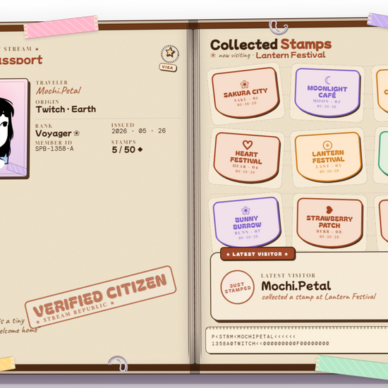 The passport board in the Vintage theme