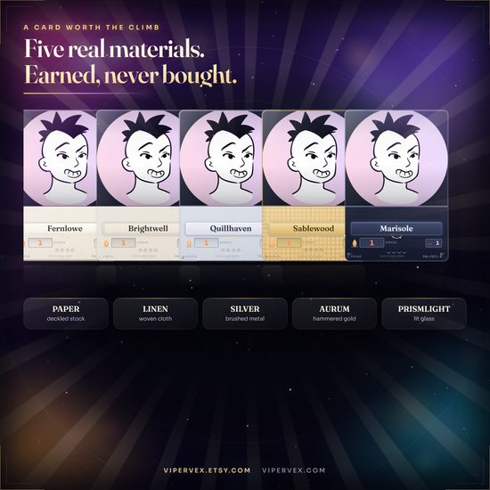 The streak card materials that change as a viewer's streak grows