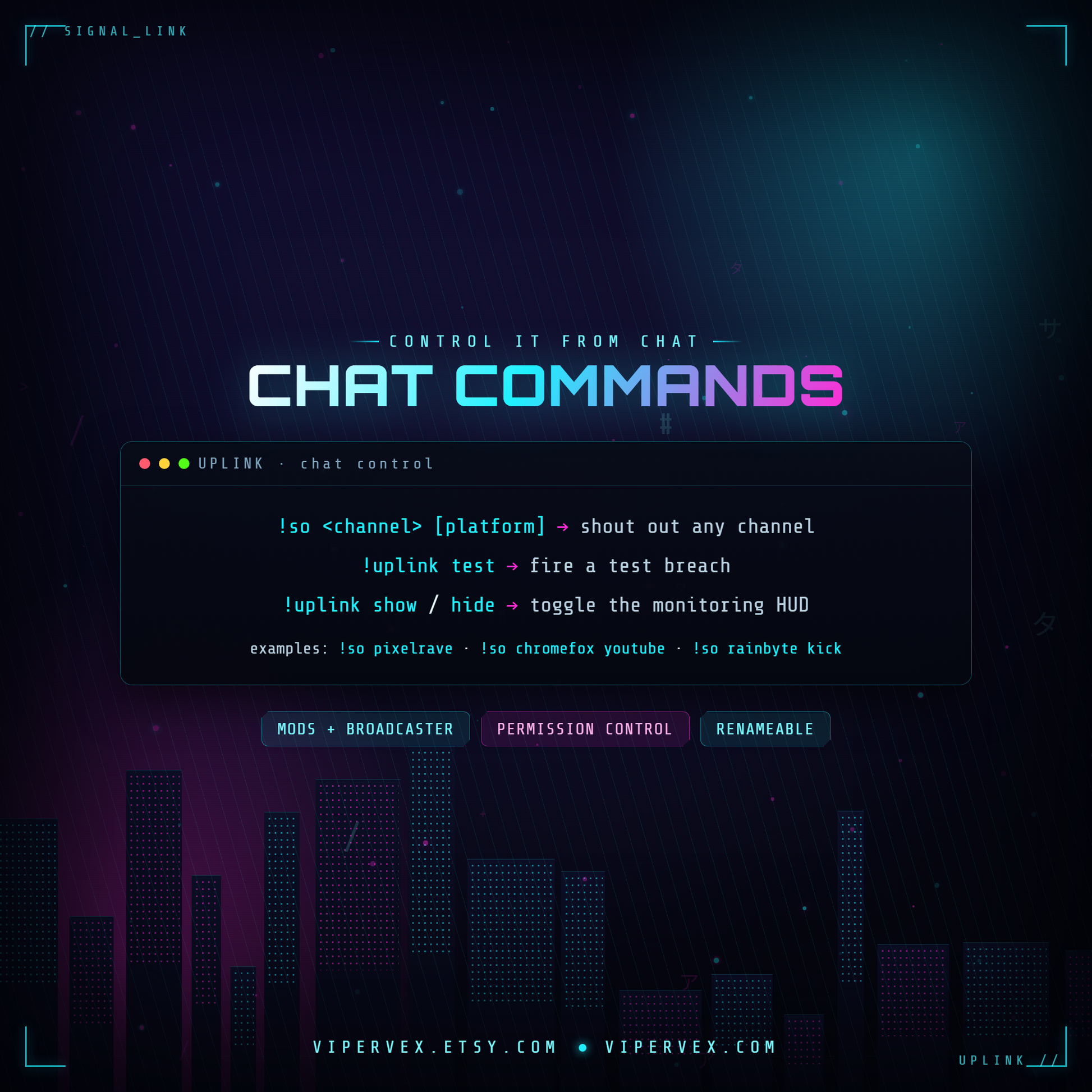 The shoutout command with permission levels and cooldown settings