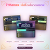 Seven themes with full colour control: Rose Quartz, Prime Time, Neon Arcade, Cyber Quiz, Retro Gameshow, Galaxy Brain, Cozy Pub Quiz